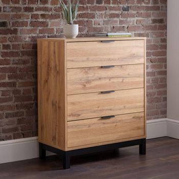 Bali Oak 4 Drawer Chest