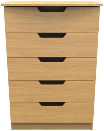 Bella Oak 5 Drawer Chest