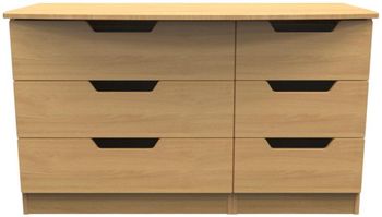 Bella Oak 6 Drawer Midi Dresser