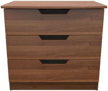 Bella Walnut 3 Drawer Small Chest
