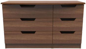 Bella 6 Drawer Midi Walnut Dresser