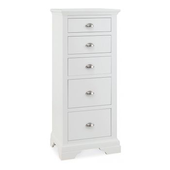 Hampstead White 5 Drawer Tall Chest