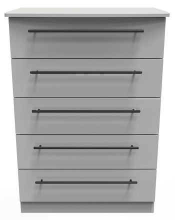 Beverley Grey 5 Drawer Chest