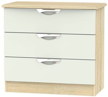 Camden Cashmere and Oak 3 Drawer Small Chest