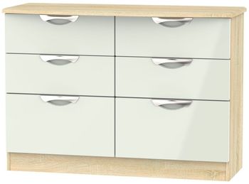 Camden Cashmere and Oak 6 Drawer Midi Chest