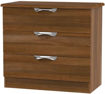 Camden Walnut 3 Drawer Small Chest