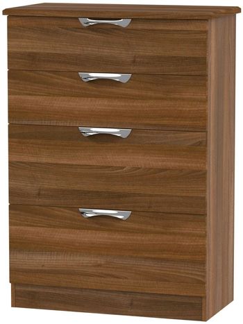 Camden Walnut 4 Drawer Deep Chest