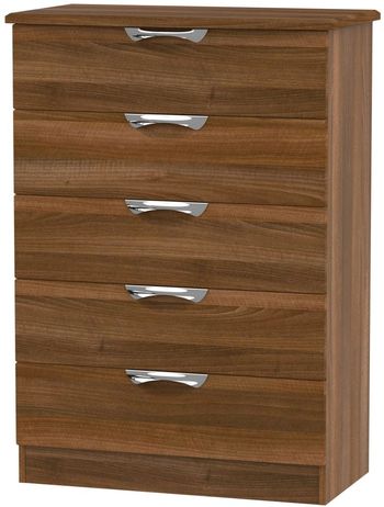 Camden Walnut 5 Drawer Chest