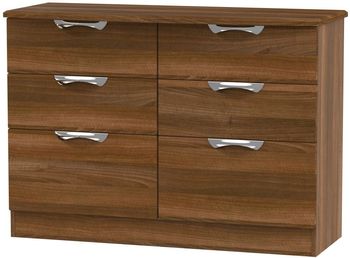 Camden Walnut Midi 6 Drawer Chest
