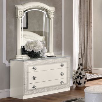 Aida Italian White 3 Drawer Single Dresser
