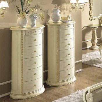 Siena Italian Ivory 6 Drawer Tall Chest