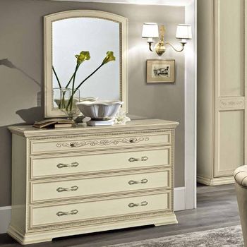 Torriani Italian Ivory 4 Drawer Single Dresser