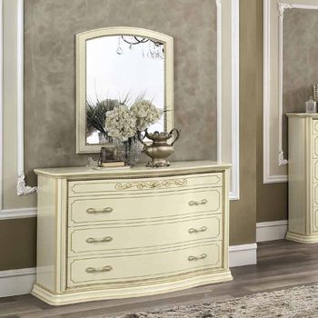 Torriani Italian Ivory 4 Drawer Single Vip Dresser