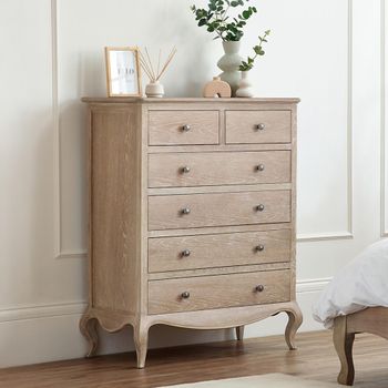 Camille Oak 4+2 Drawer French Style Chest
