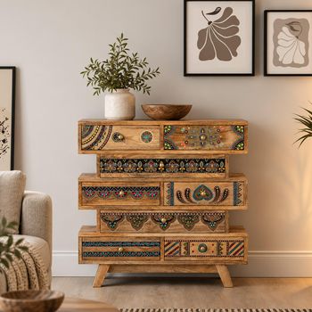 Chieti Painted Mango Wood 8 Drawer Chest