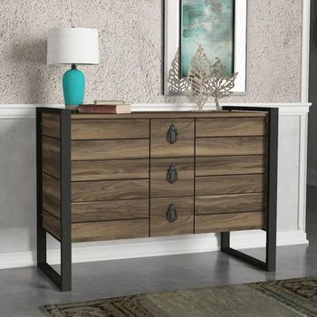 Clearance - Lorena Black Walnut and 3 Drawer Wide Chest