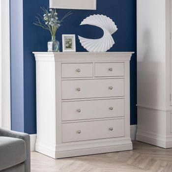Clermont White 3+2 Drawer Chest