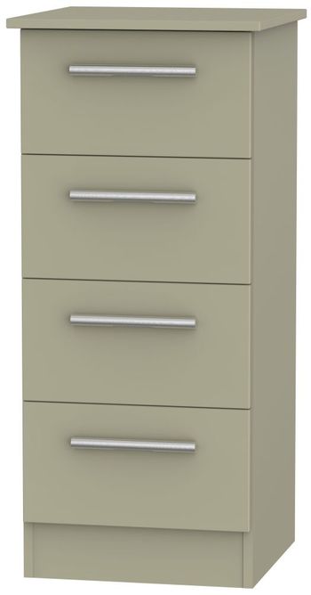 Contrast Mushroom Narrow 4 Drawer Chest