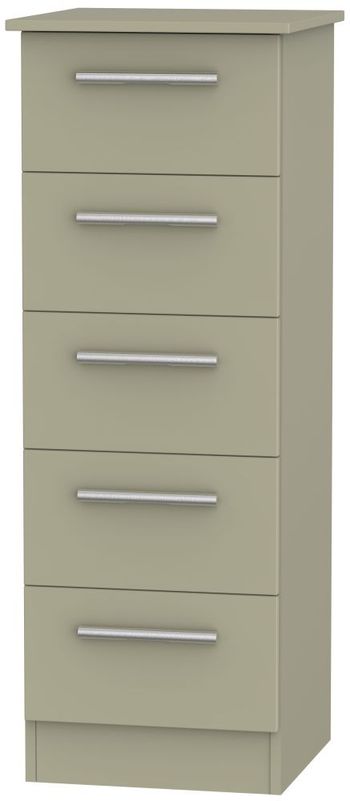 Contrast Mushroom Narrow 5 Drawer Chest