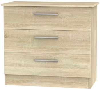 Contrast Oak 3 Drawer Small Chest