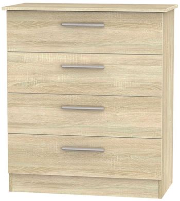 Contrast Oak 4 Drawer Chest