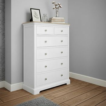 Cromwell White Painted 2+4 Drawer Chest