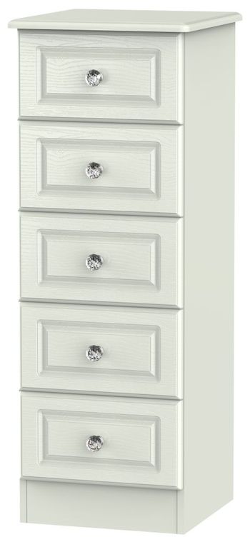 Crystal Cashmere Narrow 5 Drawer Chest