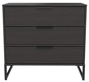 Diego Black 3 Drawer Small Chest