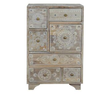 Dolap Multi Drawer Painted Mango Wood 7 Drawer Chest