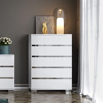 Dream White 5 Drawer Tall Chest