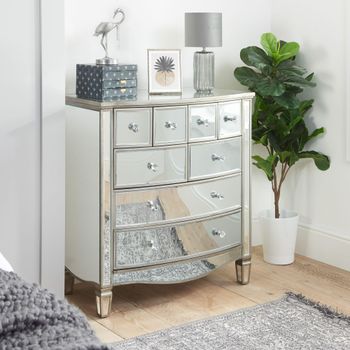 Elysee Multi Drawer Mirrored 7 Drawer Chest