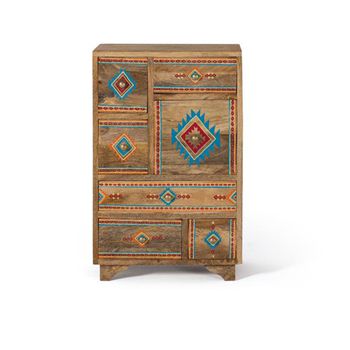Ergani Multi Drawer Painted Mango Wood 7 Drawer Chest