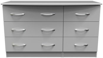 Eve Grey 6 Drawer Midi Chest