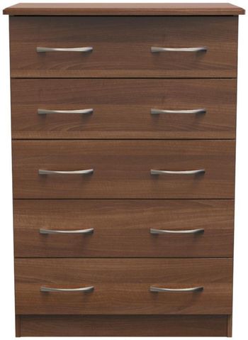 Eve Walnut 5 Drawer Chest