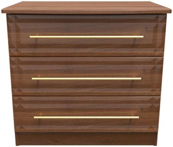 Faye Walnut 3 Drawer Small Chest