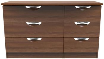 Flora 6 Drawer Midi Walnut Chest