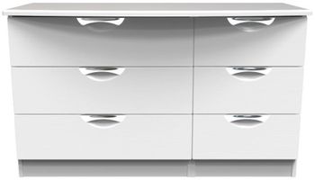 Flora White 6 Drawer Midi Chest