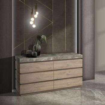 Goya Marble Top 6 Drawer Dresser - Sizes Available
