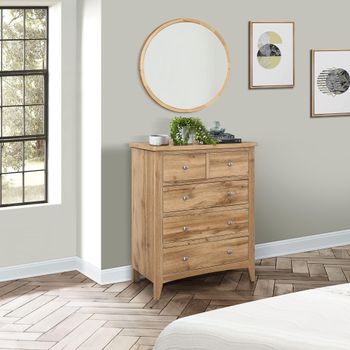 Hampstead Rustic Oak 3+2 Drawer Chest