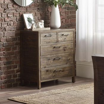 Heritage Reclaimed Pine 3+2 Drawer Chest