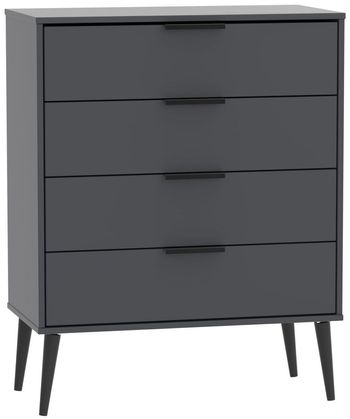 Hong Kong Graphite 4 Drawer Chest with Wooden Legs