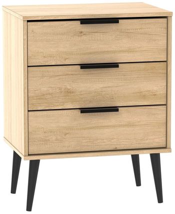 Hong Kong Oak 3 Drawer Small Chest with Wooden Legs