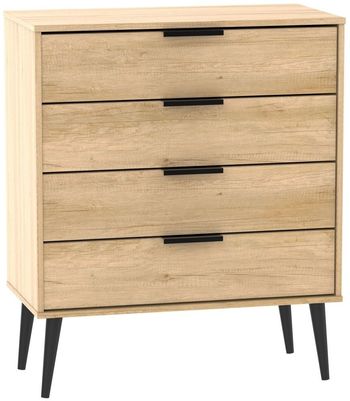 Hong Kong Oak 4 Drawer Chest with Wooden Legs