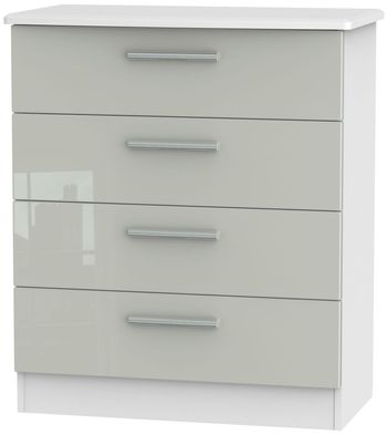 Knightsbridge Cashmere Gloss and White 4 Drawer Chest