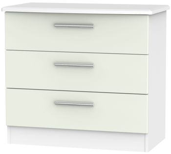 Knightsbridge Cashmere Matt and White 3 Drawer Small Chest