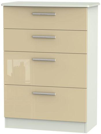 Knightsbridge Mushroom and Cashmere Matt 4 Drawer Deep Chest