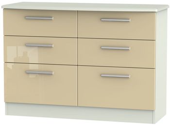 Knightsbridge Mushroom and Cashmere Matt 6 Drawer Midi Chest