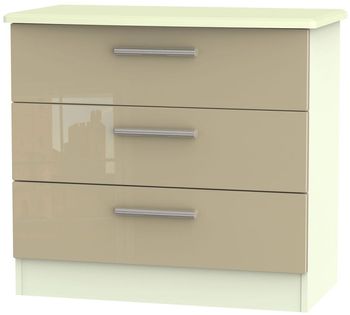 Knightsbridge Mushroom and Cream 3 Drawer Small Chest