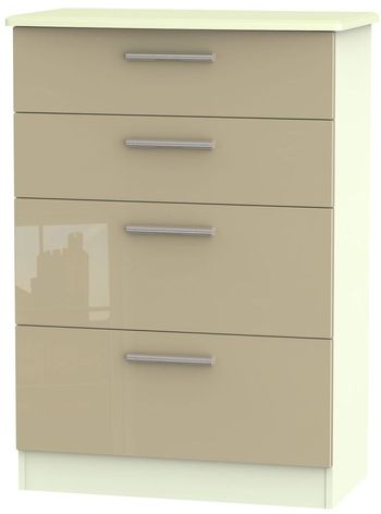 Knightsbridge Mushroom and Cream 4 Drawer Deep Chest