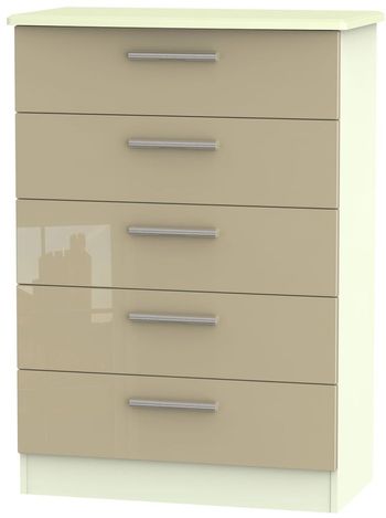 Knightsbridge Mushroom and Cream 5 Drawer Chest